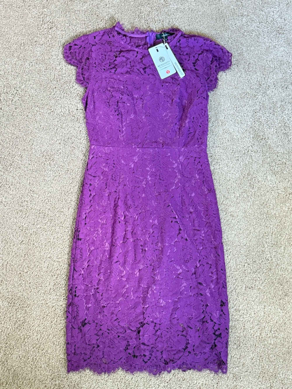NWT Elegant Purple Lace Sheath Dress Size S